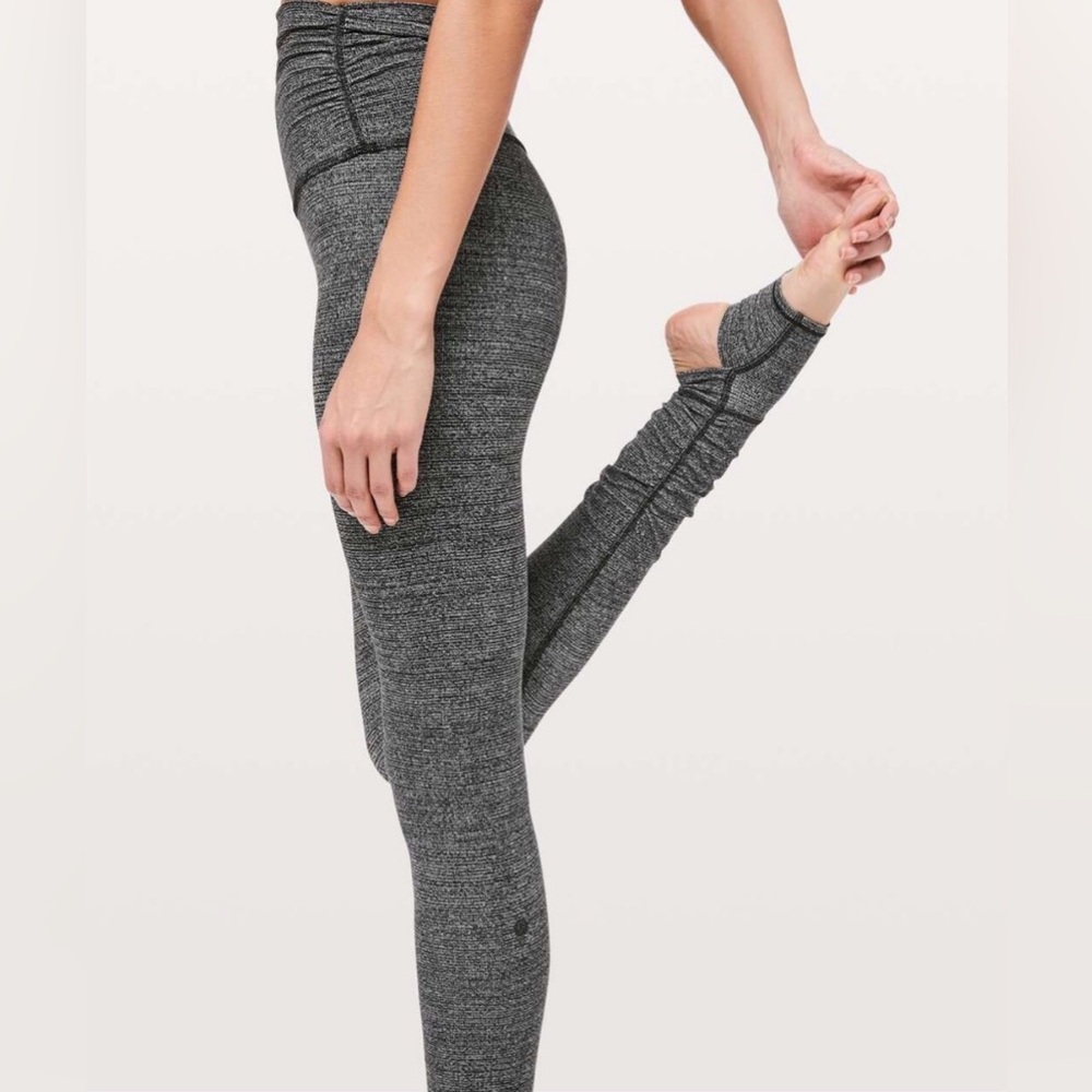 Lululemon Still Mind Tight High Rise *28" Interlink Ice Grey Black | SIZE 4